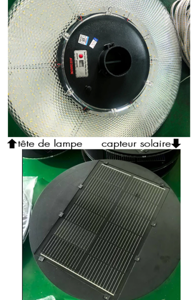 Lampadaire solaire à LEDS 162W rechargeable - socle + télécommande - Zoom2